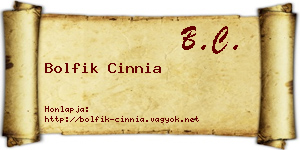 Bolfik Cinnia névjegykártya